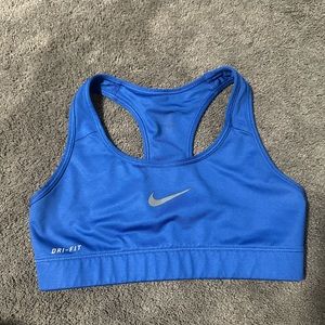 Blue Nike sports bra